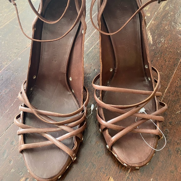 NWOT Veronique Branquinho ROOT BEER Brown Sandals - 39/8 -GLADIATOR INSPO Style - Picture 2 of 12